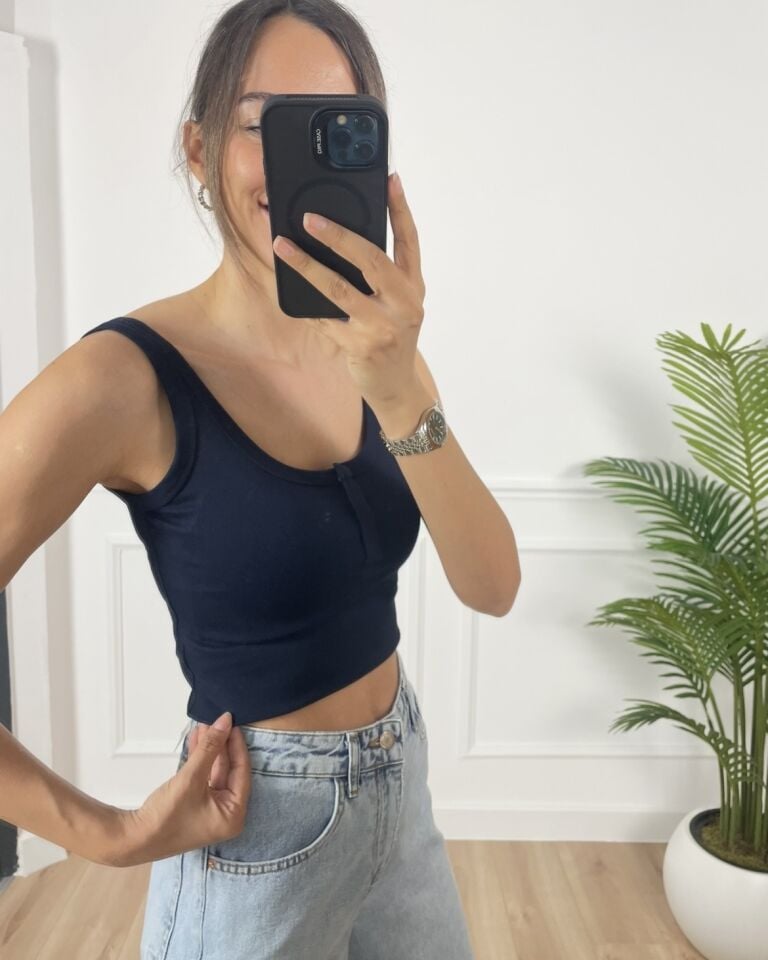 Belle Lacivert Askılı Atlet