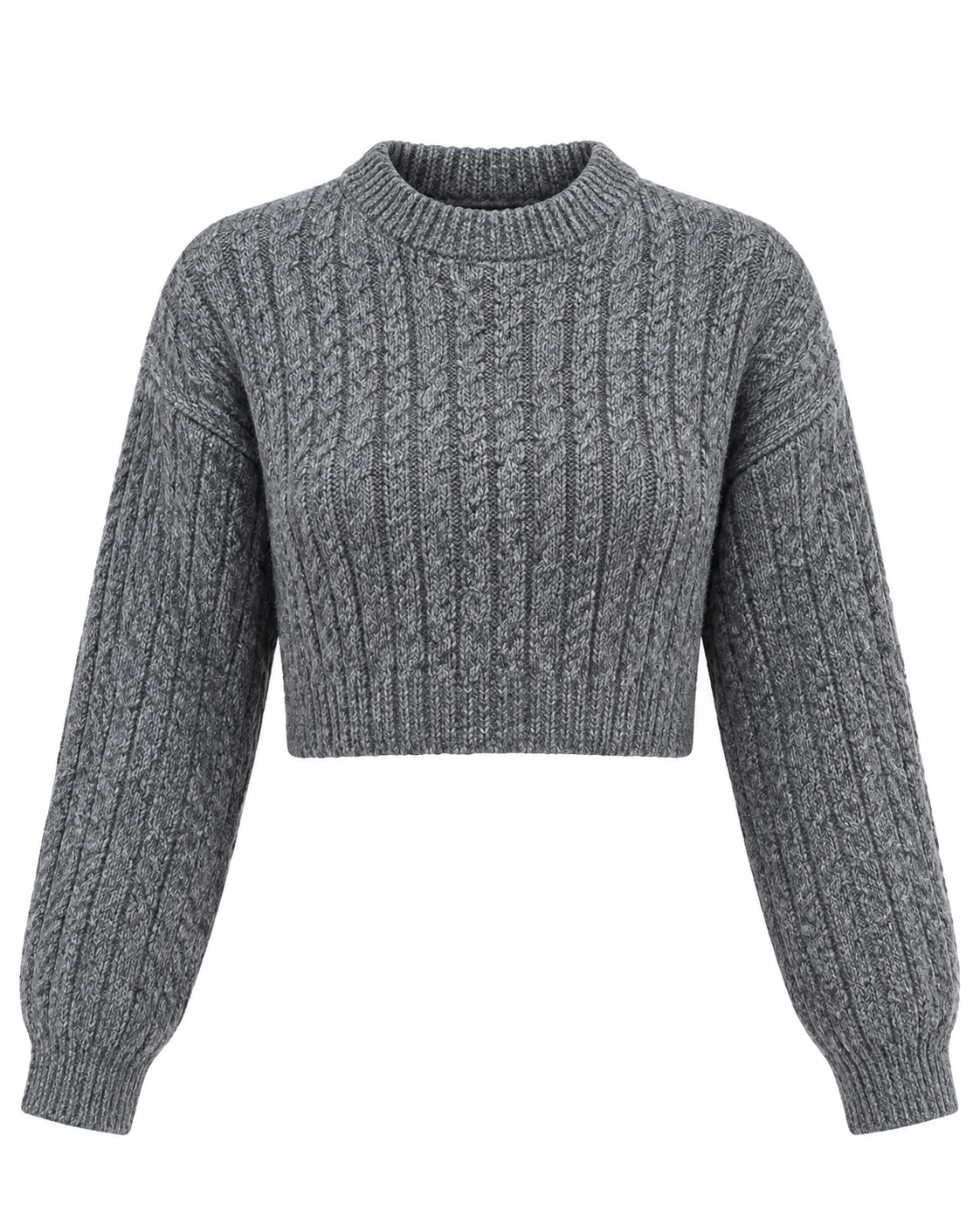 Leya Mavi Sim İpli Crop Triko
