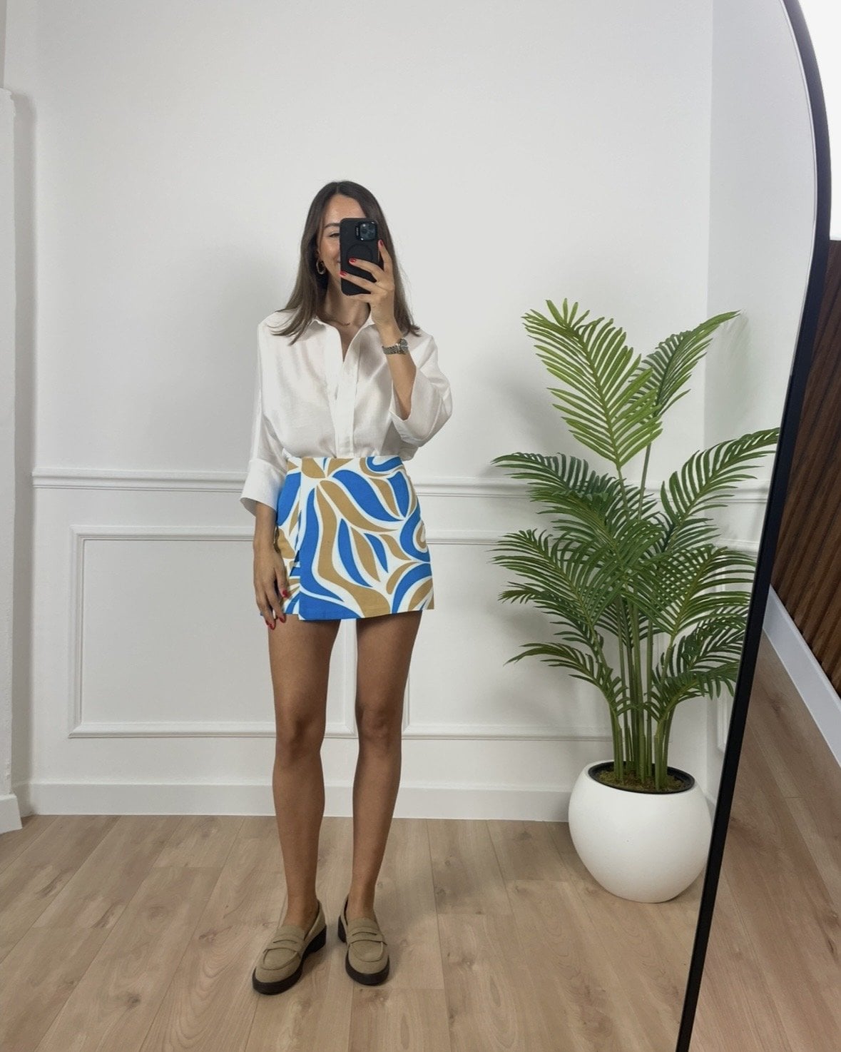 Lora Desenli Şort Etek