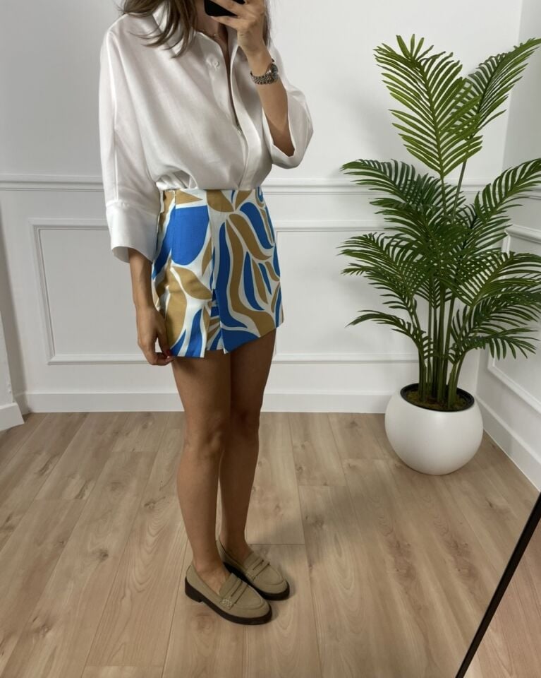 Lora Desenli Şort Etek