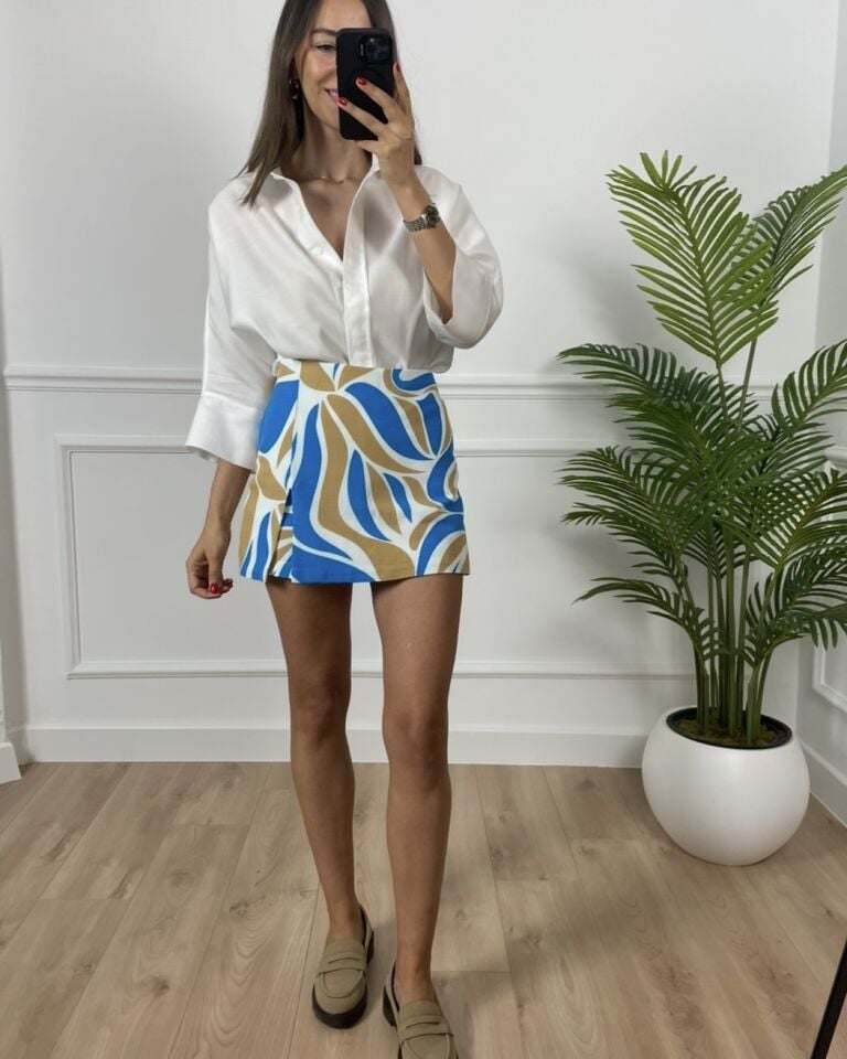 Lora Desenli Şort Etek