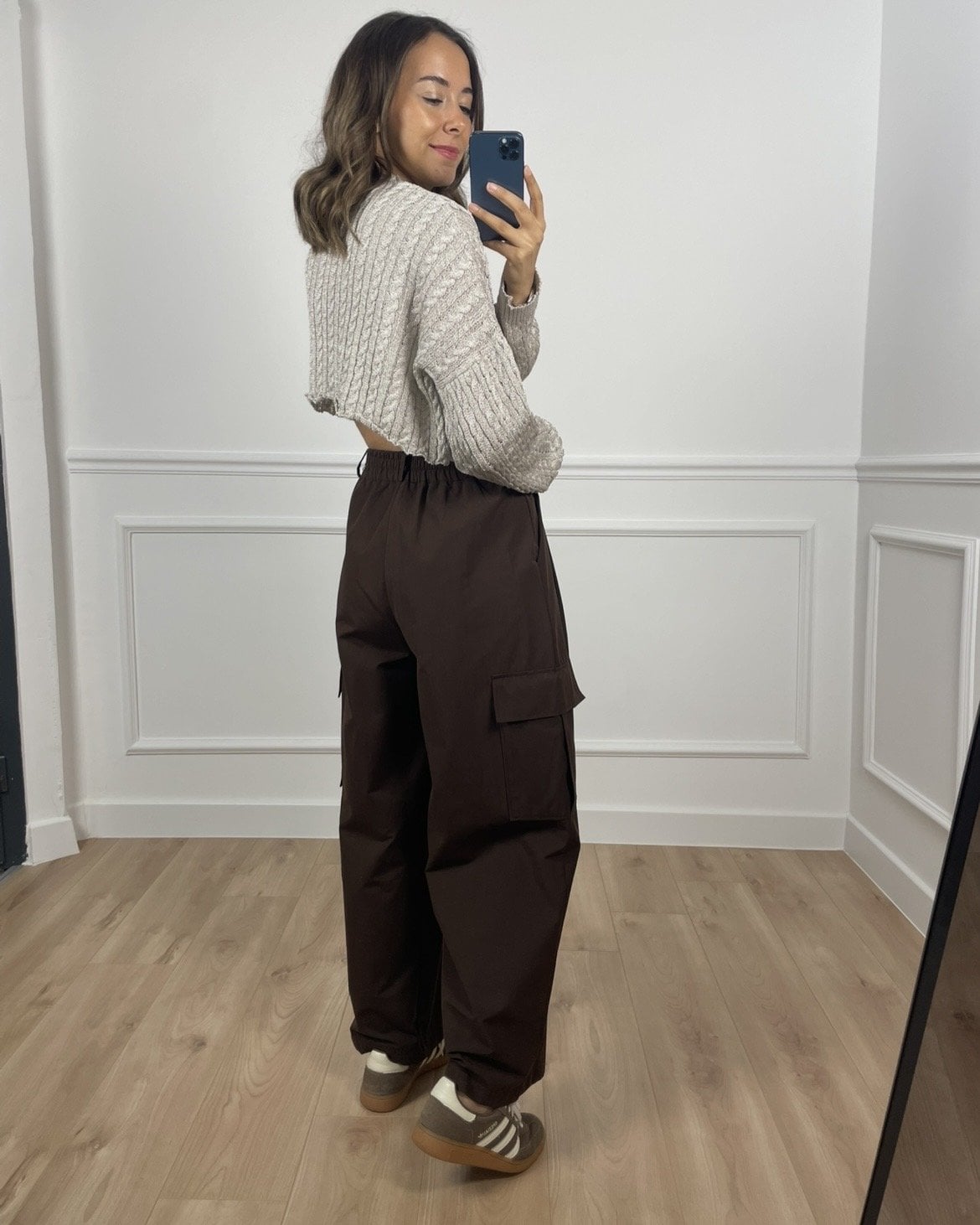 Leya Gümüş Sim İpli Crop Triko