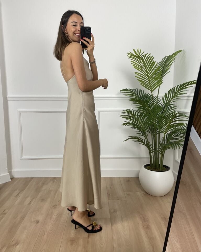 Arvin Taş Askılı Maxi Elbise