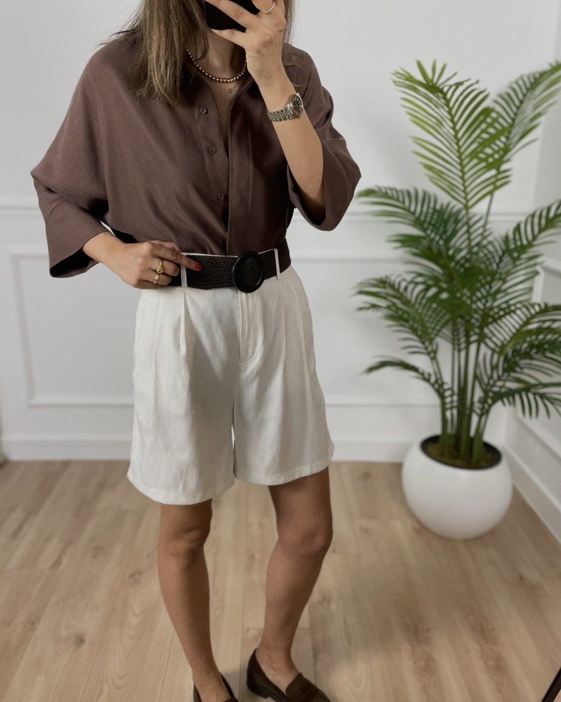 Shya Natural Keten Karışımlı Şort