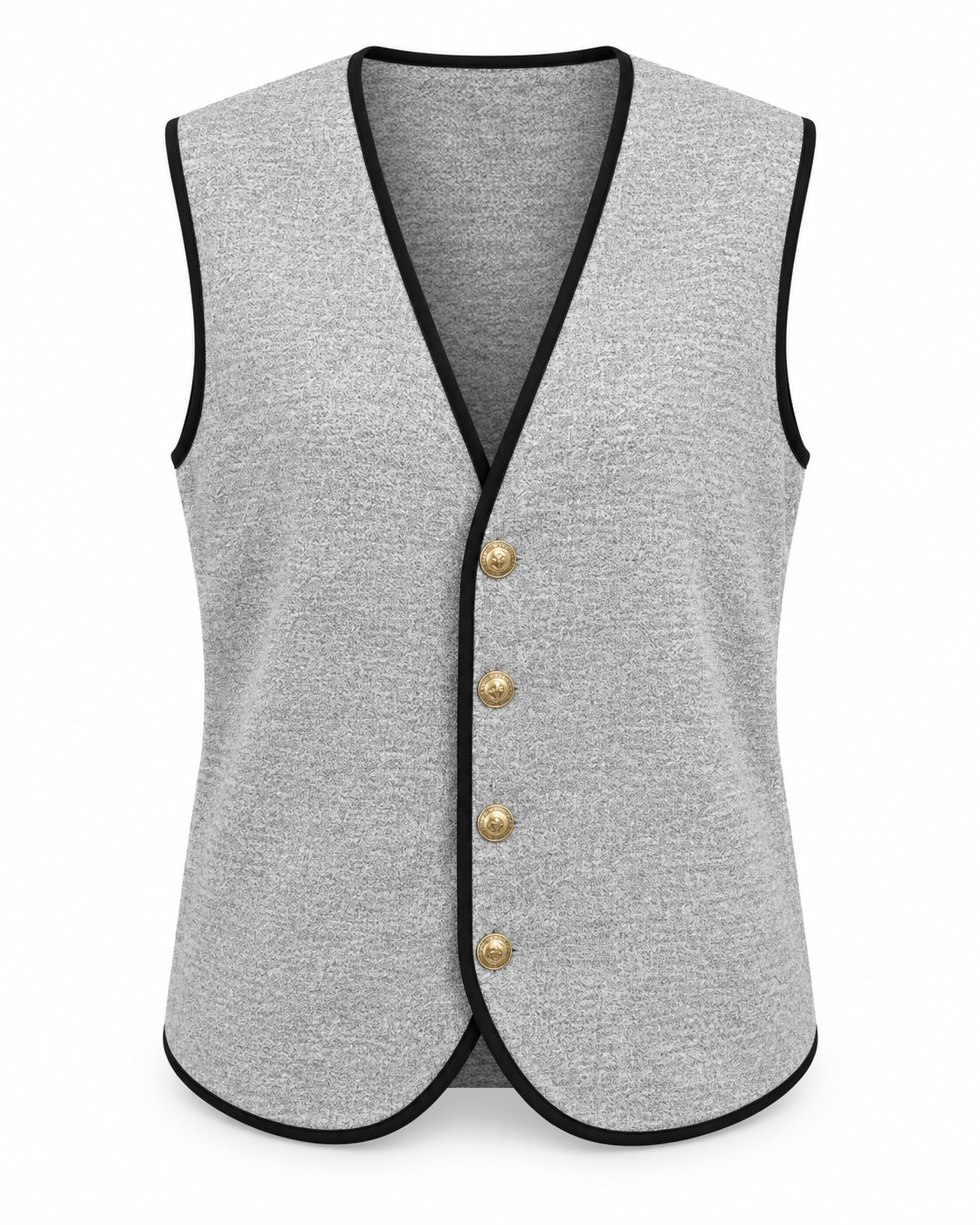 Marise Gri Siyah Biyeli Oversize Yelek