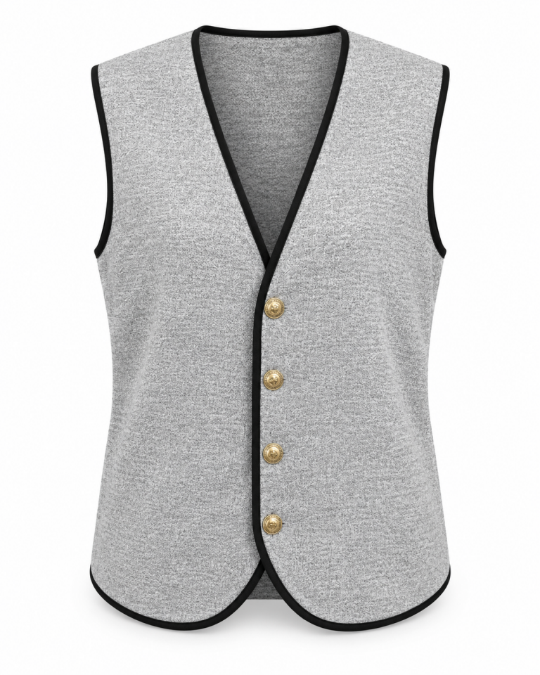 Marise Gri Siyah Biyeli Oversize Yelek