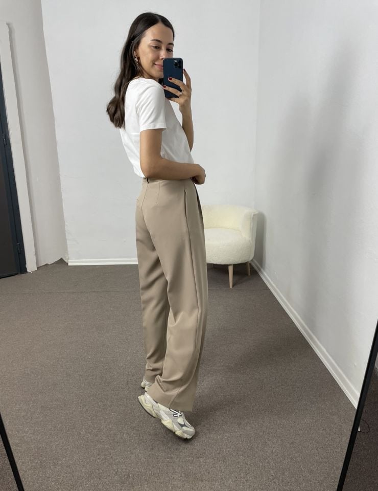 Arlen Vizon Yüksek Bel Palazzo Pantolon