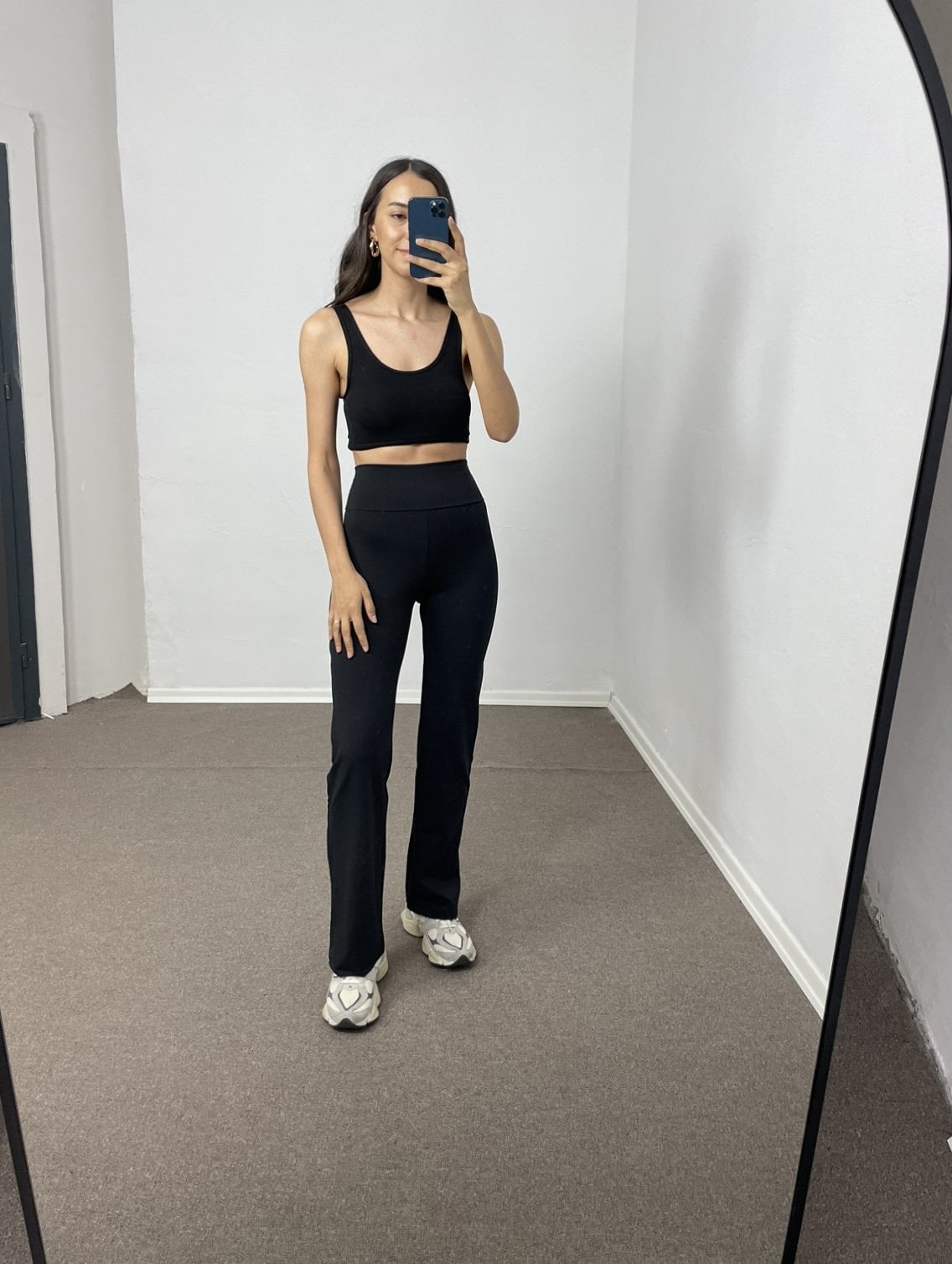 Avina Siyah Yüksek Bel Premium Flare Tayt