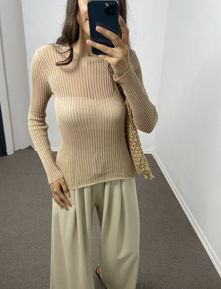 Lirien Bej Dilvin Transparan Bluz