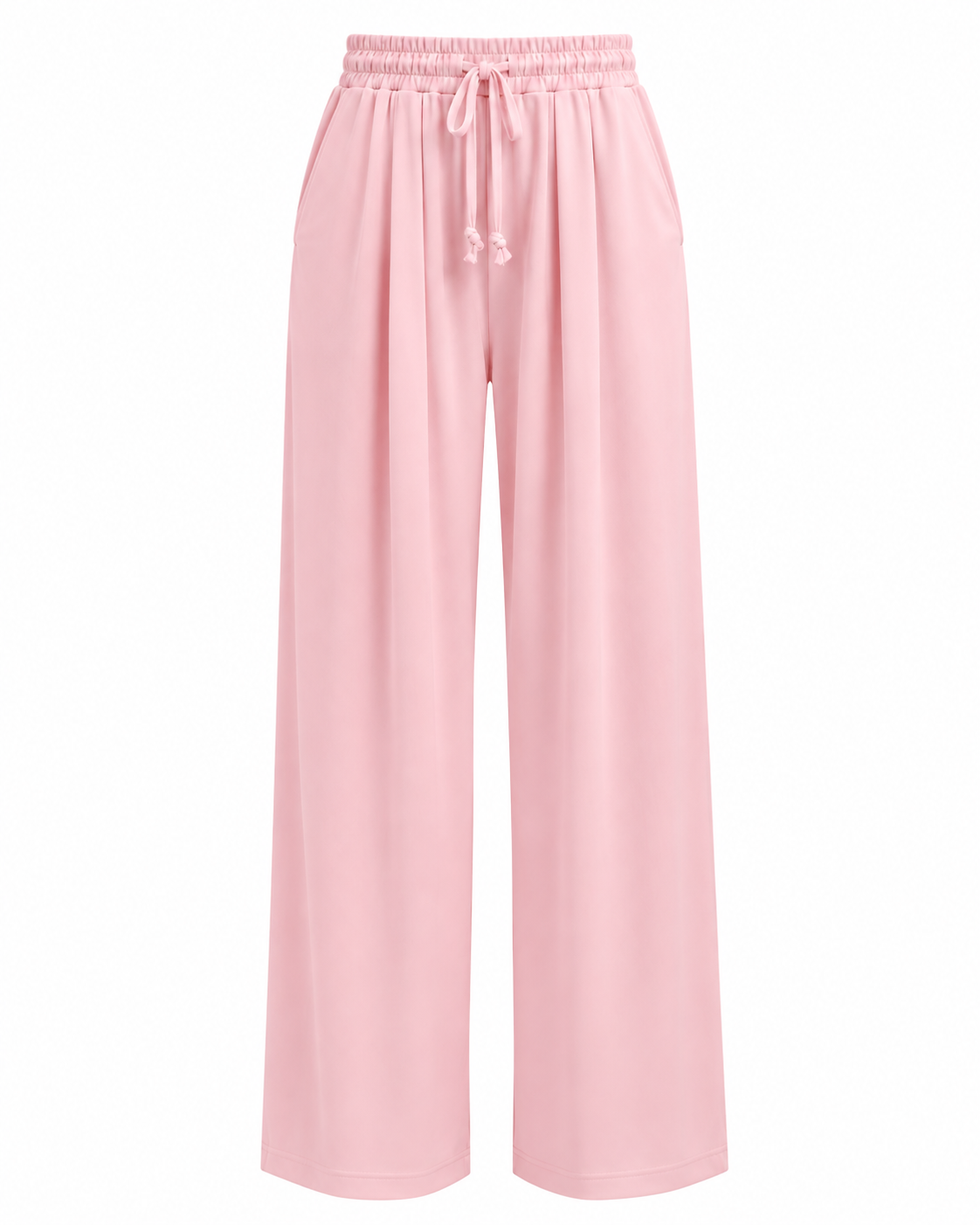 Mirea Pembe Geniş Paça Pileli Pantolon