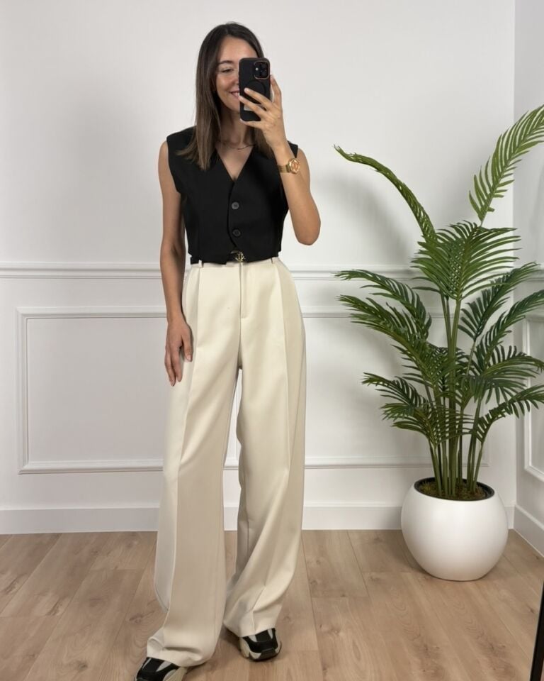 Luneva Siyah Premium Blazer Düğmeli Yelek