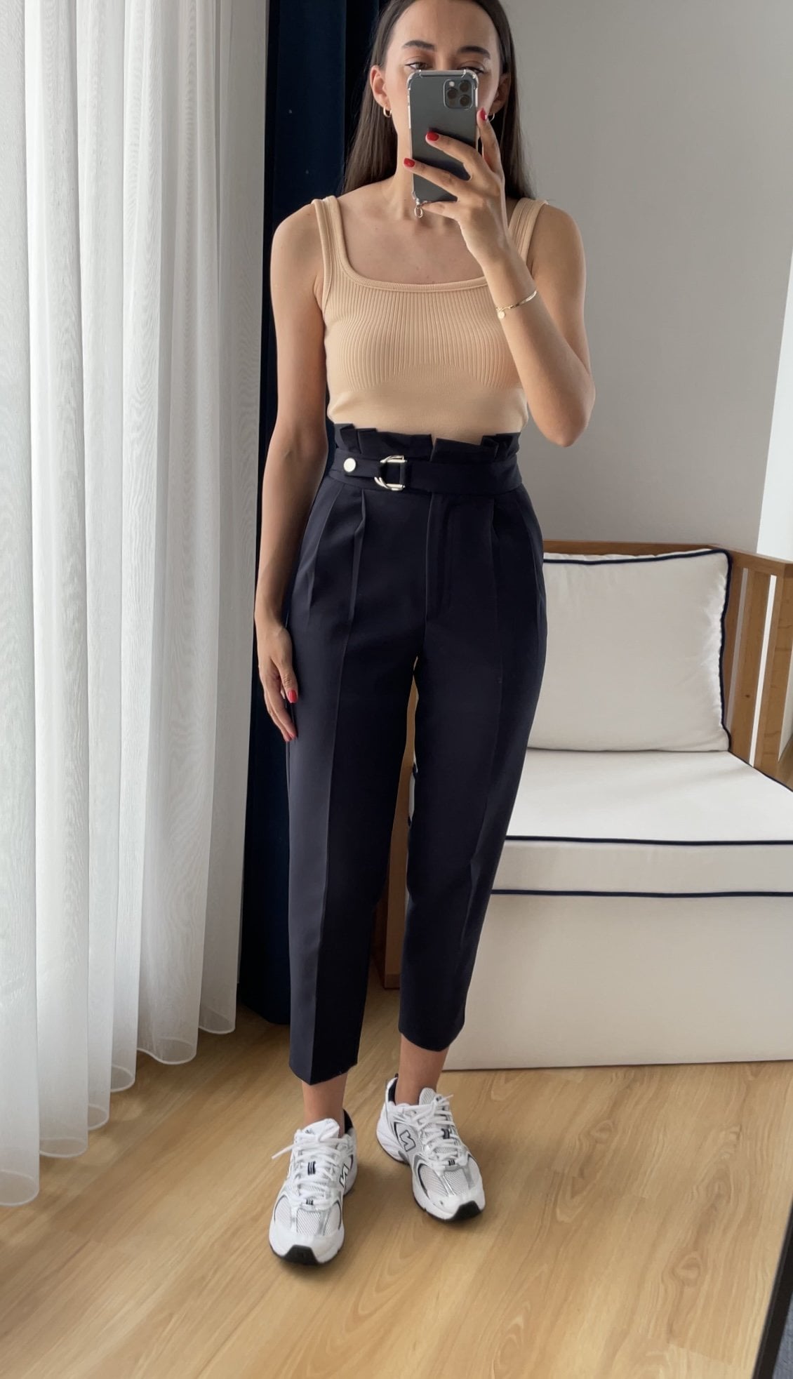 Lioren Lacivert Premium Yüksek Bel Pantolon