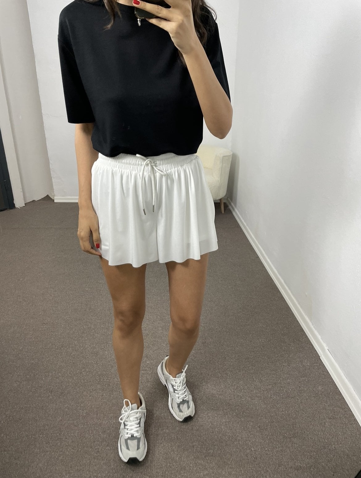 Mireva Beyaz Taytlı Spor Şort