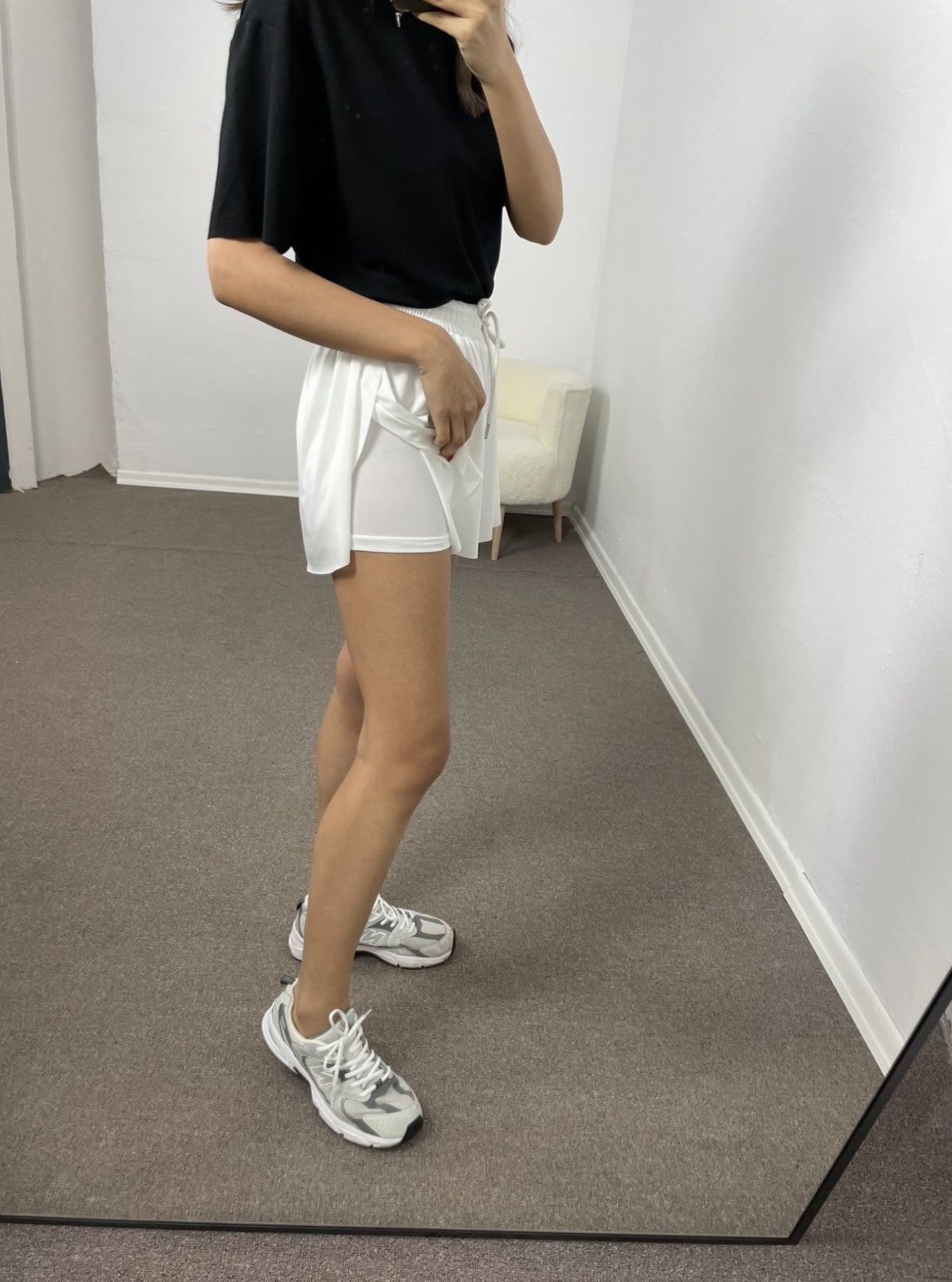 Mireva Beyaz Taytlı Spor Şort