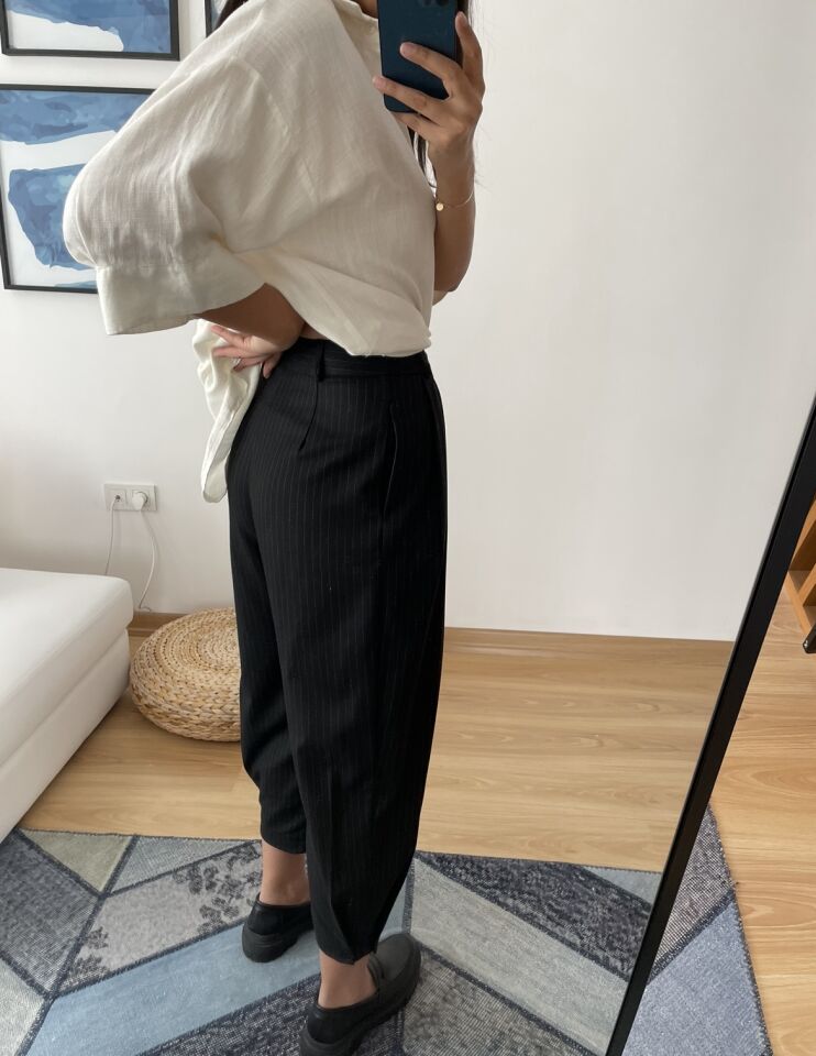 Sorin Siyah Çizgili Premium Pantolon