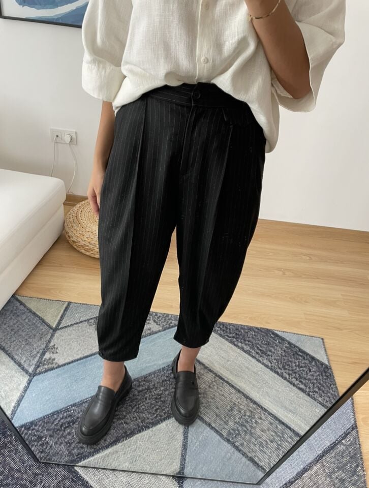 Sorin Siyah Çizgili Premium Pantolon