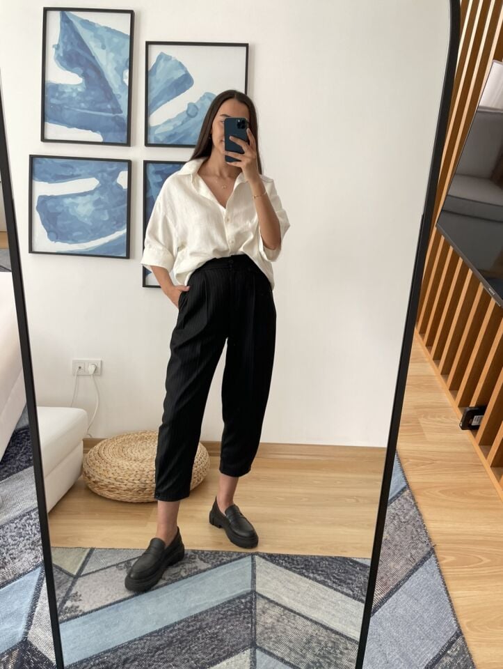 Sorin Siyah Çizgili Premium Pantolon