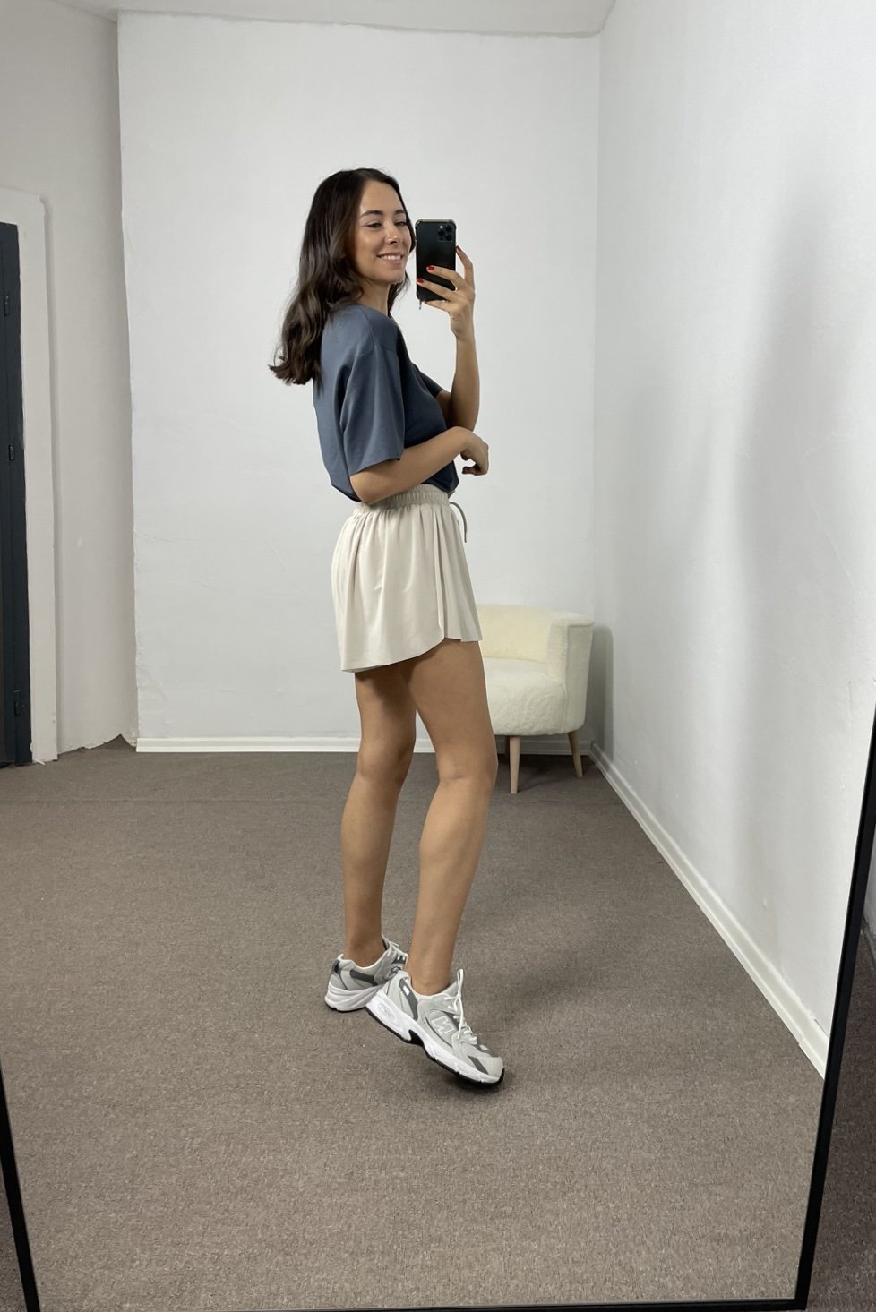 Bej Taytlı Spor Şort