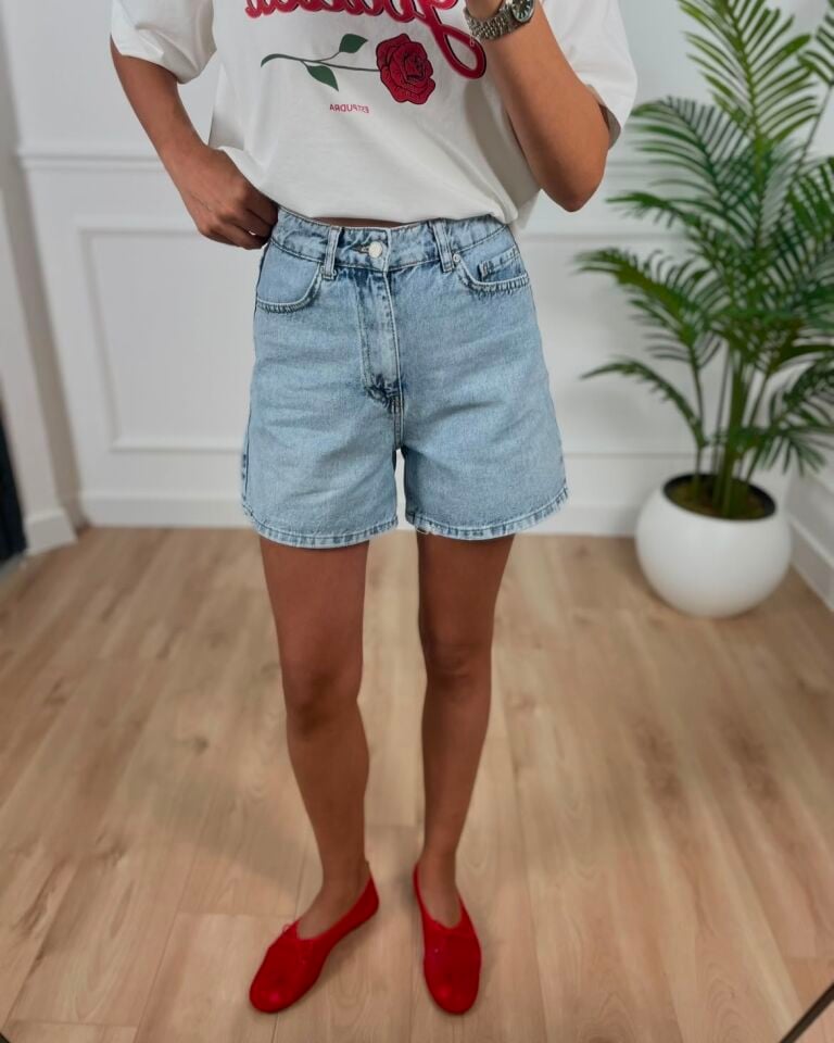 Mandy Buz Mavi Premium Jean Şort