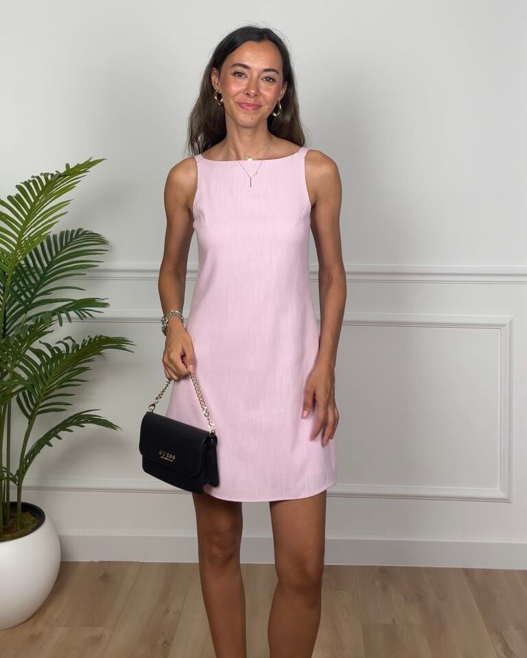 Sainte Pembe Keten Elbise