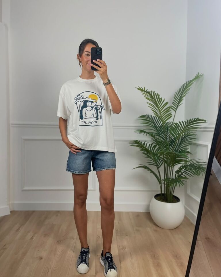 Sea Beyaz Baskılı Tişört
