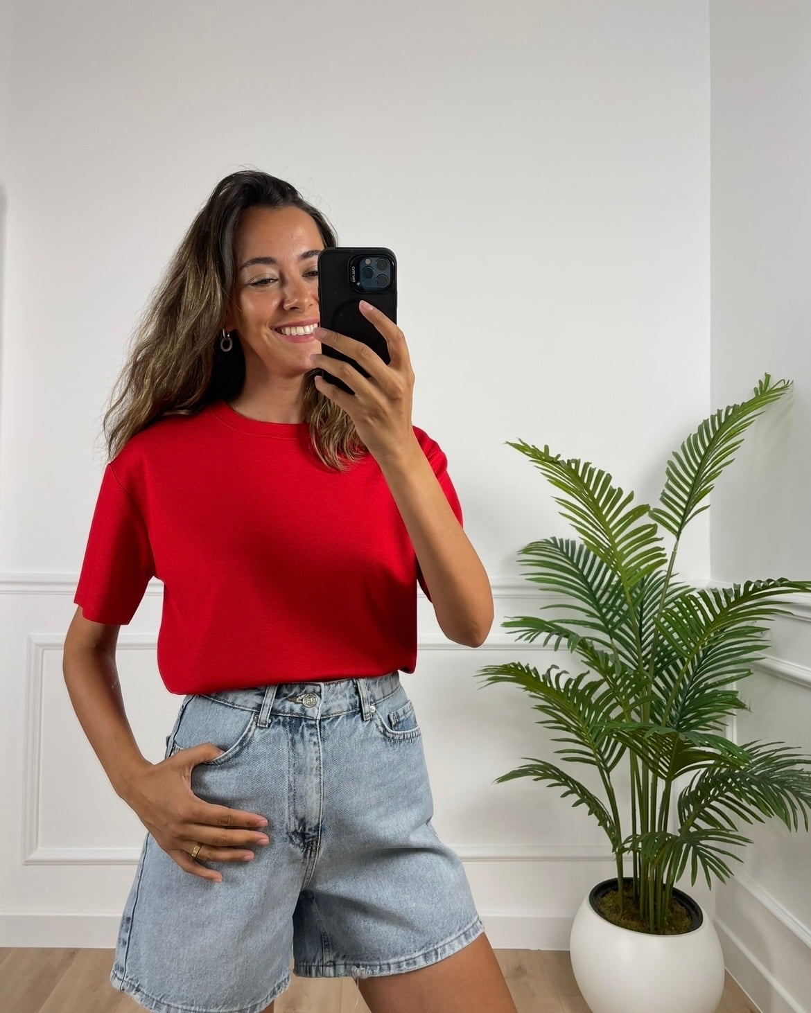 Odette Kırmızı Basic Modal Tişört