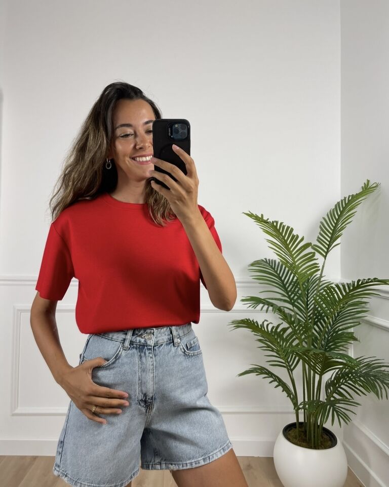 Odette Kırmızı Basic Modal Tişört