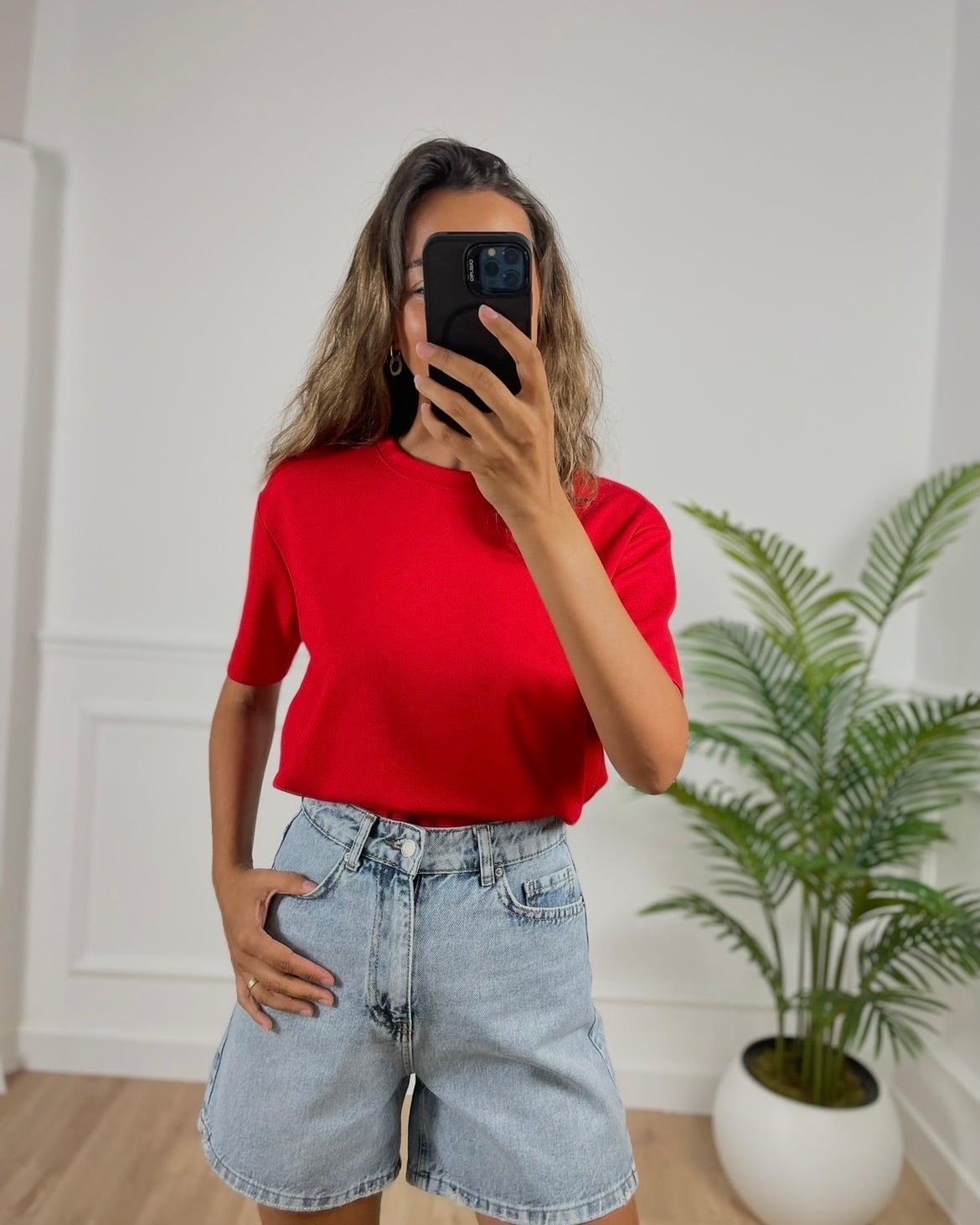 Odette Kırmızı Basic Modal Tişört