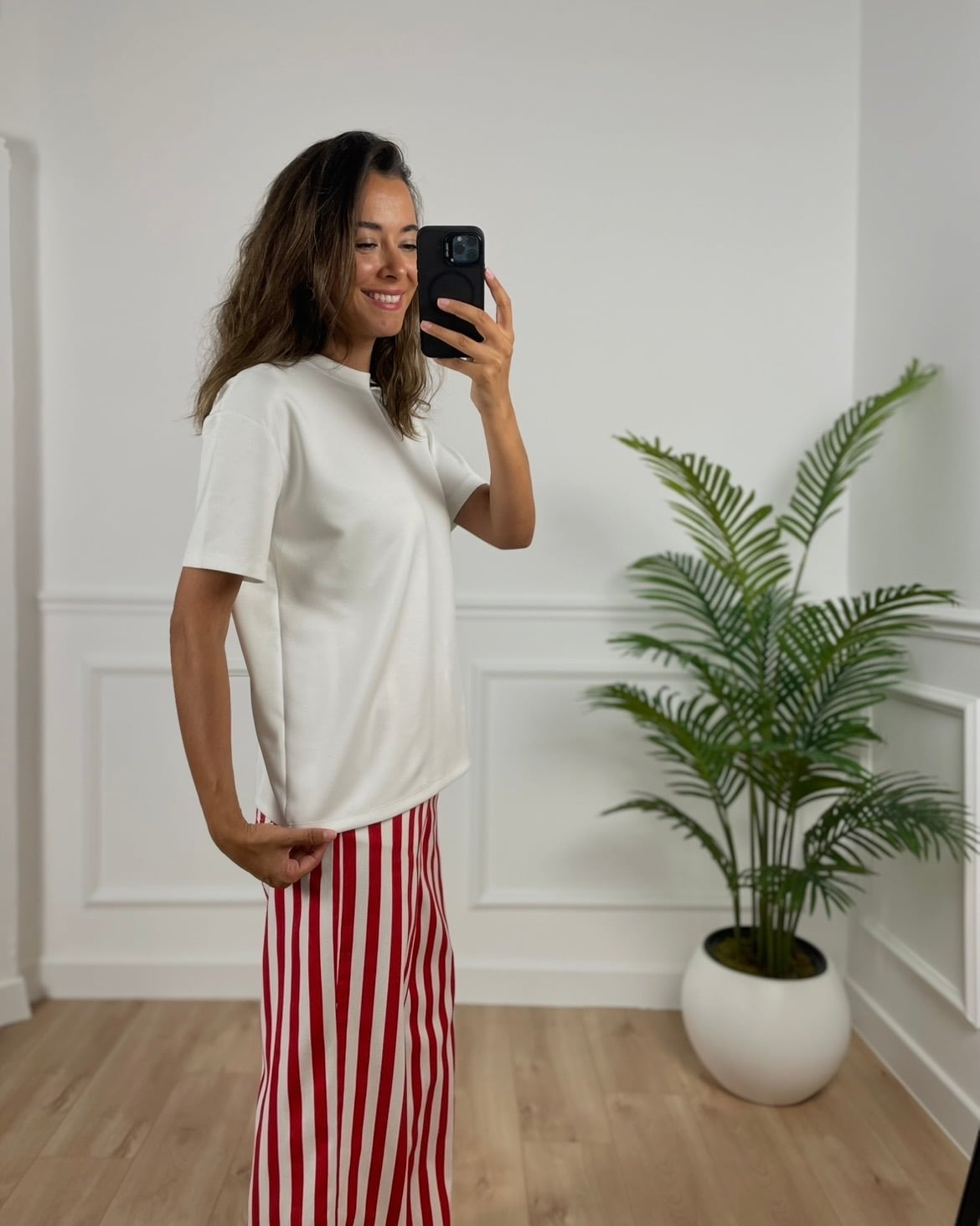 Odette Beyaz Basic Modal Tişört
