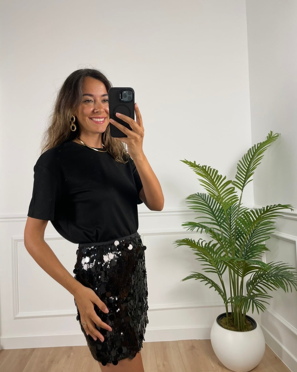 Odette Siyah Basic Modal Tişört