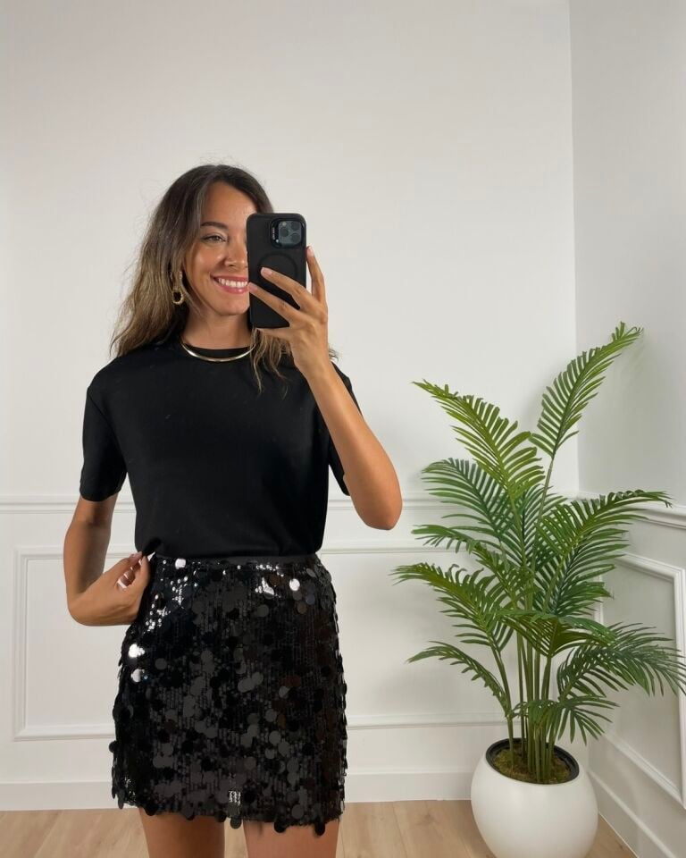 Odette Siyah Basic Modal Tişört