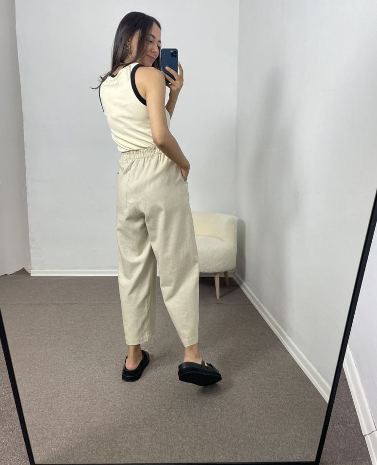 Alvera Taş Ultra Premium Keten Pantolon