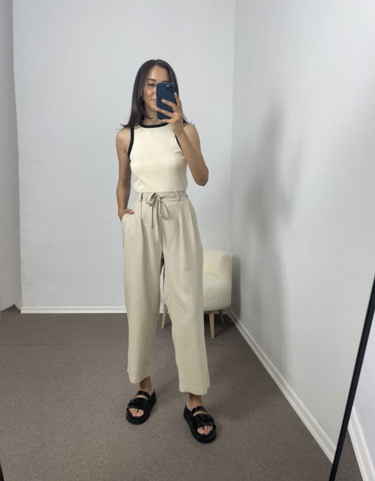 Alvera Taş Ultra Premium Keten Pantolon