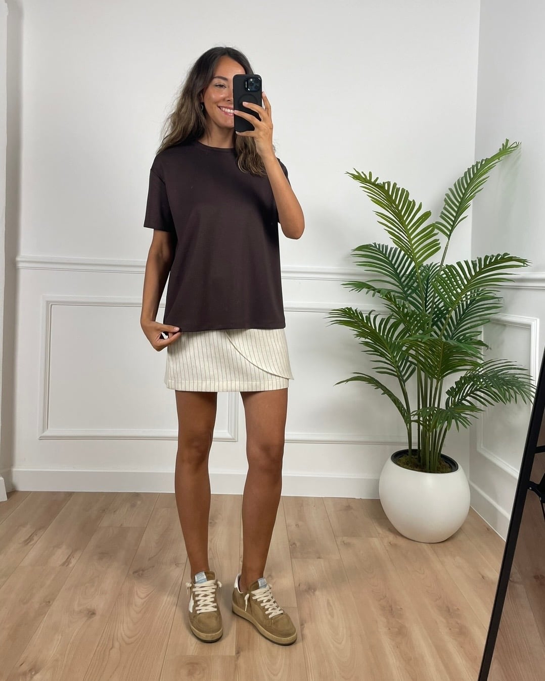 Odette Kahverengi Basic Modal Tişört