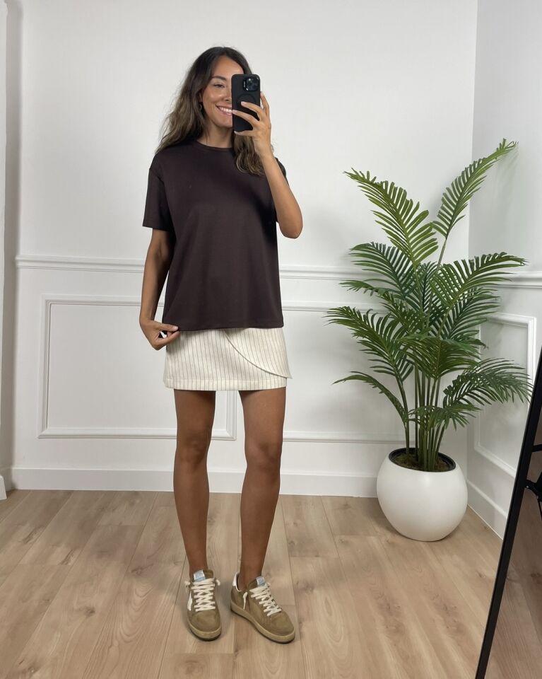 Odette Kahverengi Basic Modal Tişört
