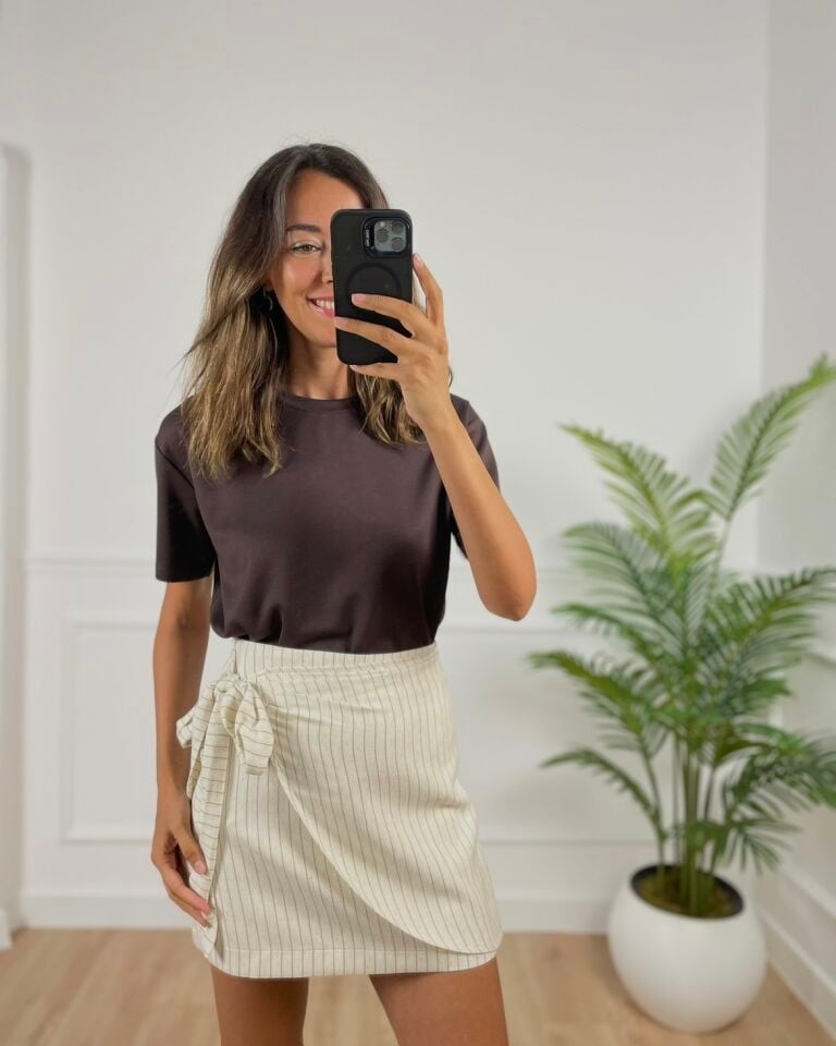 Odette Kahverengi Basic Modal Tişört