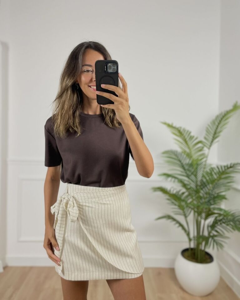 Odette Kahverengi Basic Modal Tişört