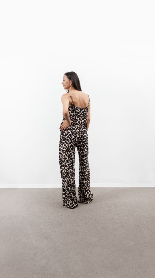 Leopar Desenli Atlet Pantolon Takım