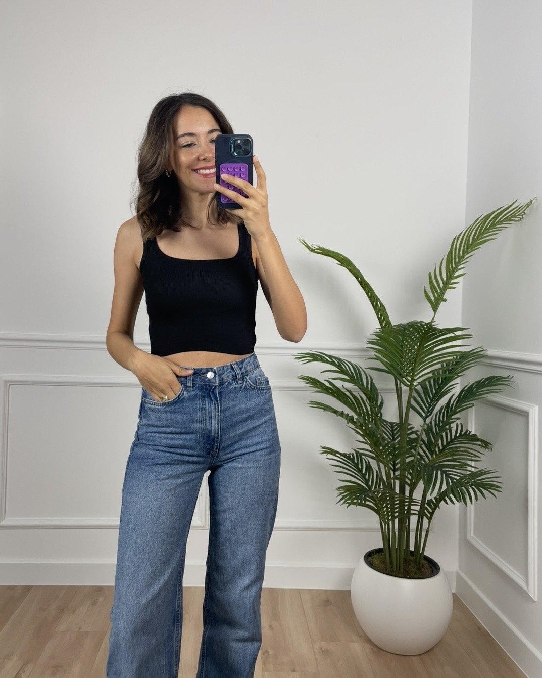 Elise Siyah Crop Triko Atlet