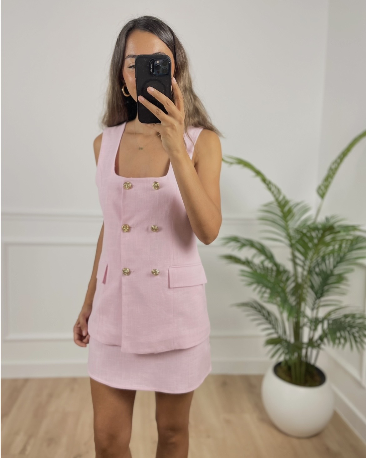 Lotus Pembe Yelek Etek Takım
