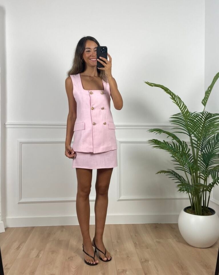 Lotus Pembe Yelek Etek Takım