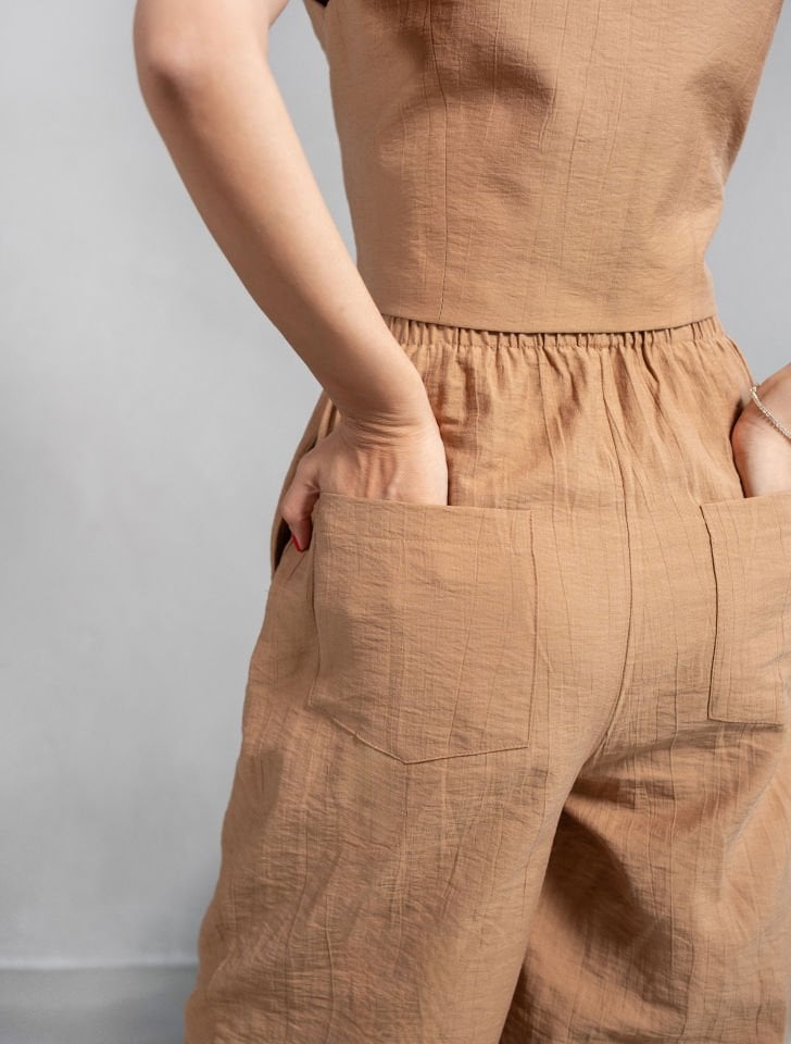 Alenya Camel Premium Yelek Pantolon Takım