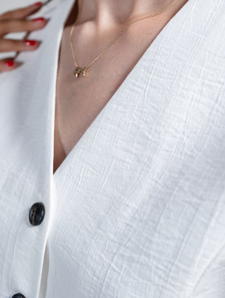 Alenya Beyaz Premium Yelek Pantolon Takım