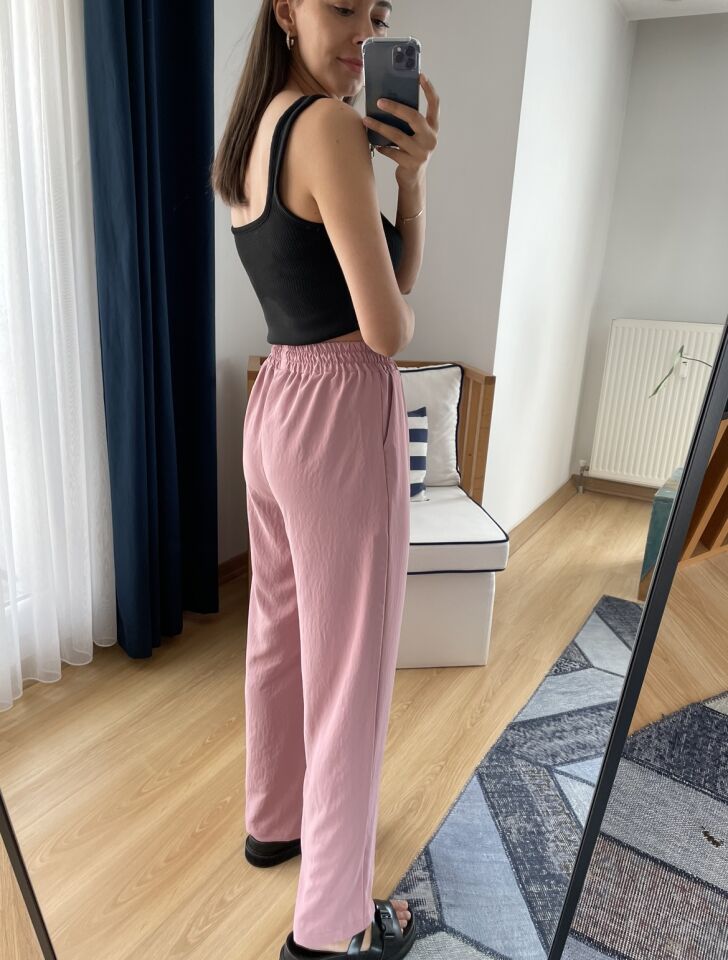 Gül Kurusu Krep Saten Pantolon