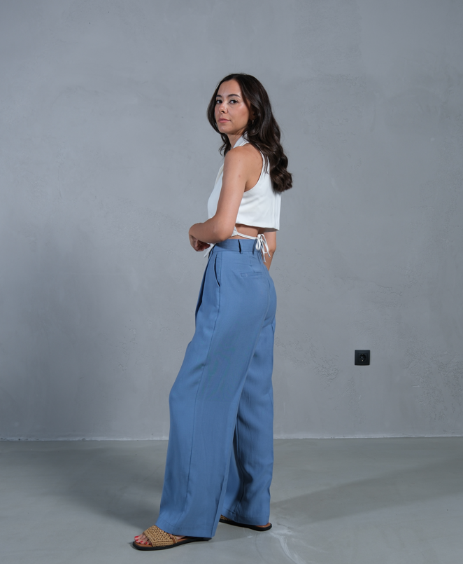 Aveline Mavi Premium Yüksek Bel Pantolon