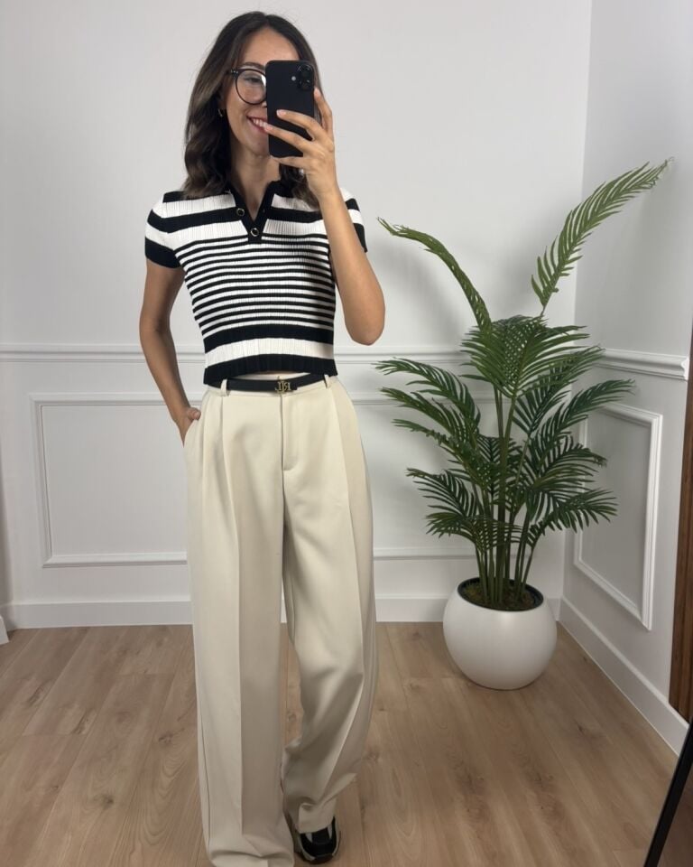 Valore Çizgili Dilvin Polo Yaka Triko Tişört