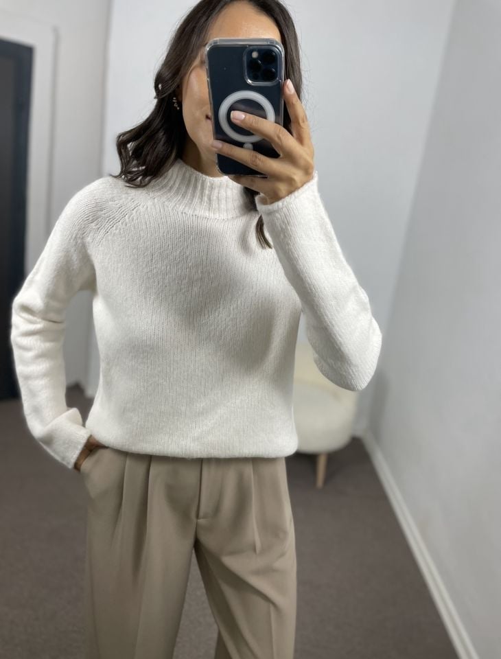 Elya Ekru Sosis Kol Oversize Kazak