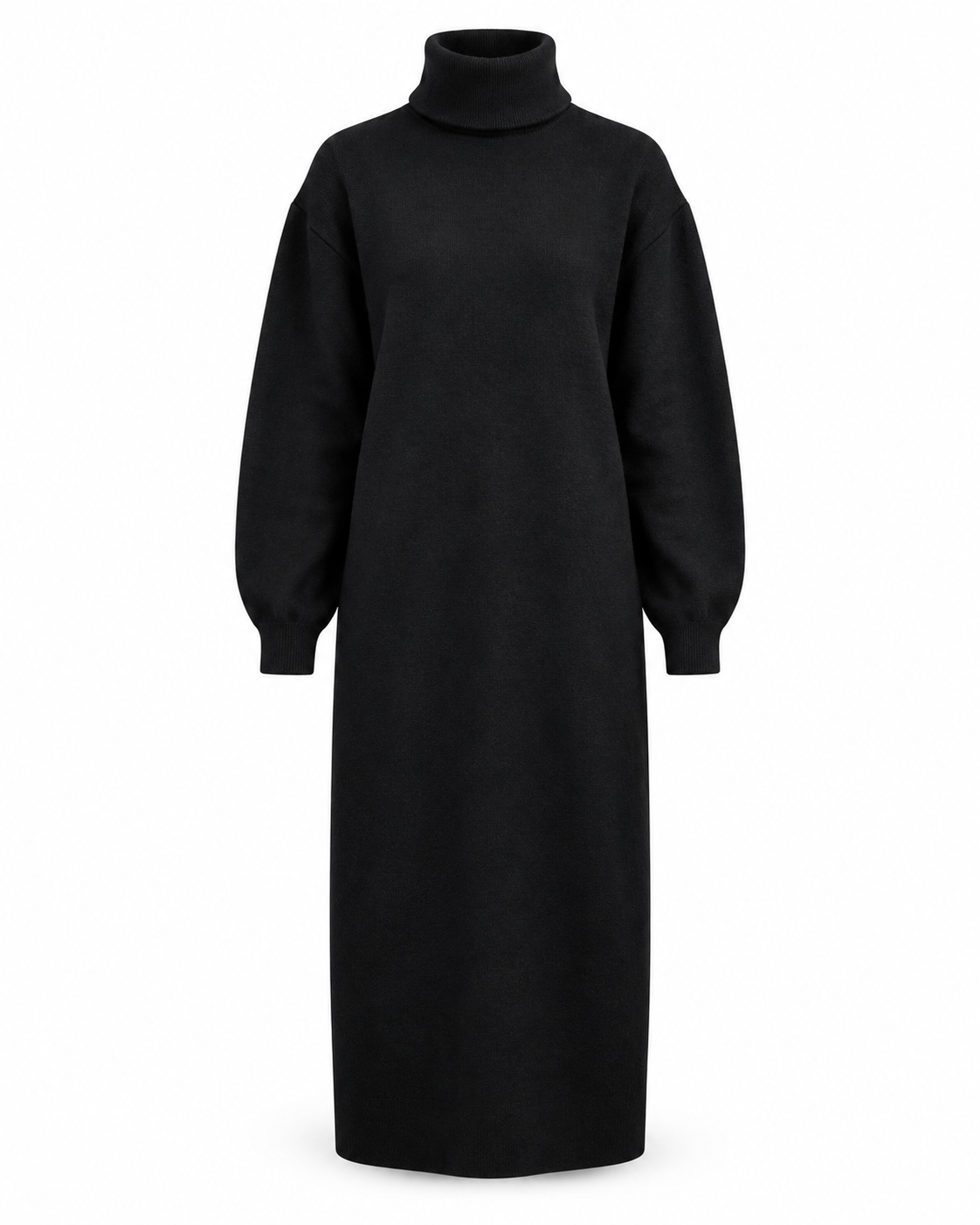 Aurelia Siyah Boğazlı Oversize Triko Elbise