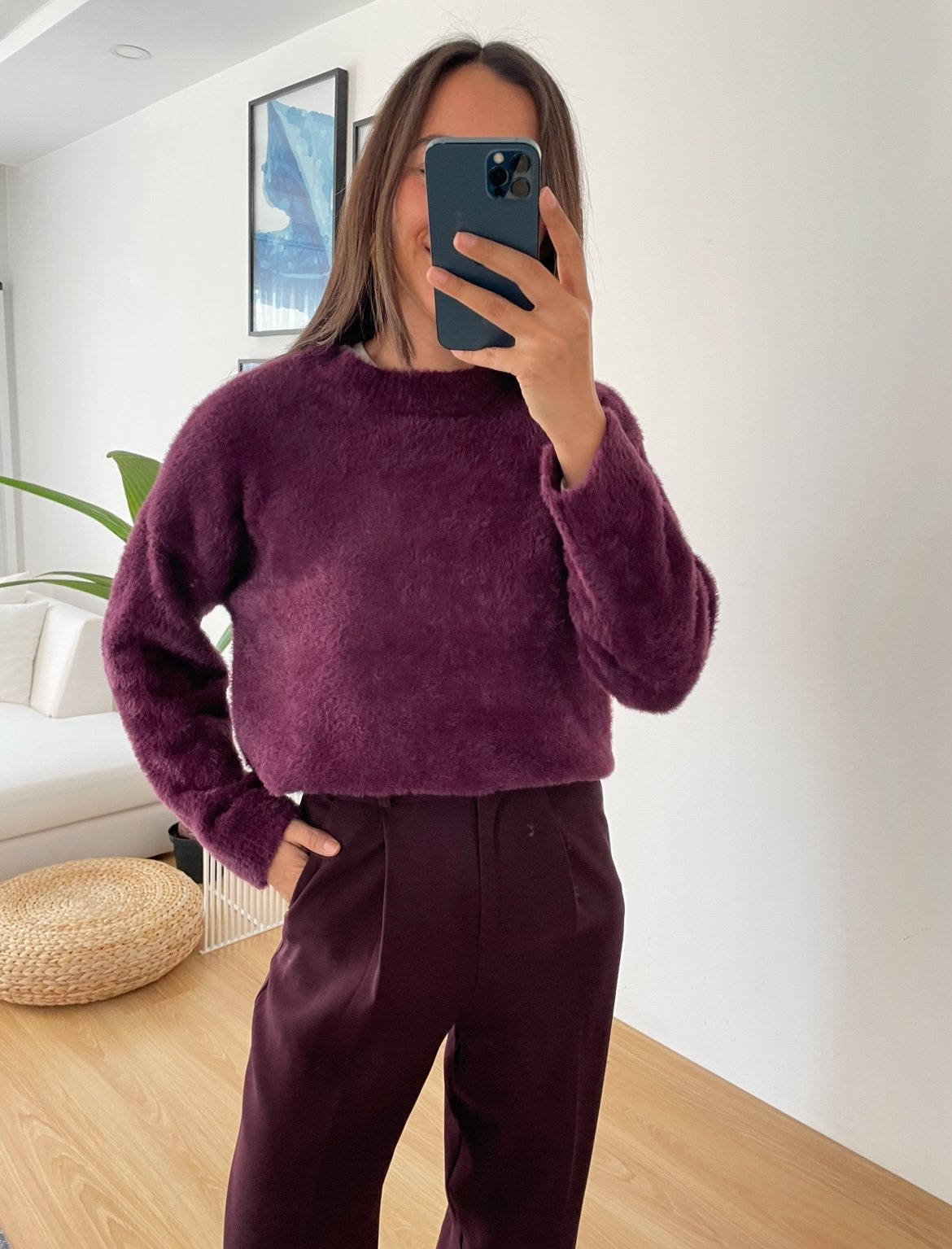 Elva Mürdüm Premium Yumoş Dokulu Kazak