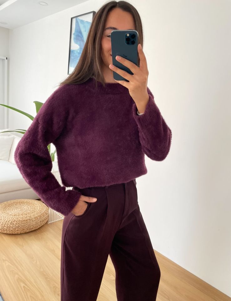 Elva Mürdüm Premium Yumoş Dokulu Kazak